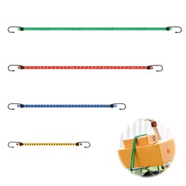 4 Pieces Elastic Ropes with Hooks, 4 Sizes of Elastic Hooks, Elastic Hooks for Luggage Rack, Durable Elastic Straps for Luggage and Goods, Outdoor Activities
