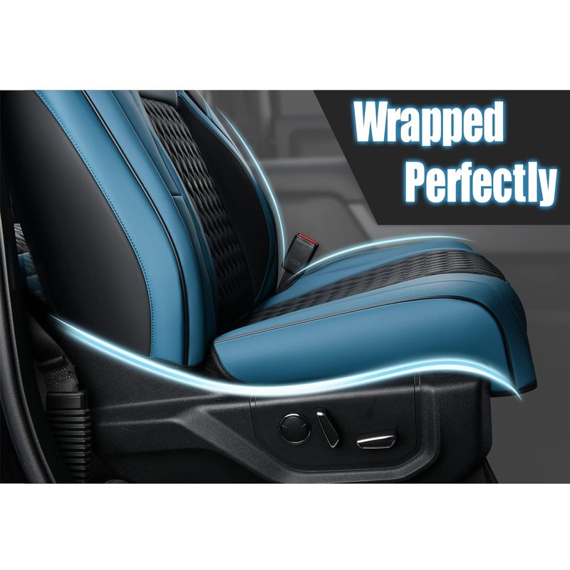 Coverado Blue Front Seat Covers for F150, Full Coverage Waterproof