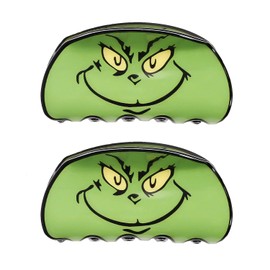 Miaija 2Pieces Christmas Green Monster Hair Claw Clips Novelty Christmas Style Hair Claw Clip Funny Hair Styling Accessories for Women Girls Straight Curly Wavy Hair