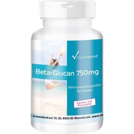 Beta-Glucan 750mg - High Dose - Vegan - 180 Tablets - 70% Polysaccharides | Vitamintrend®