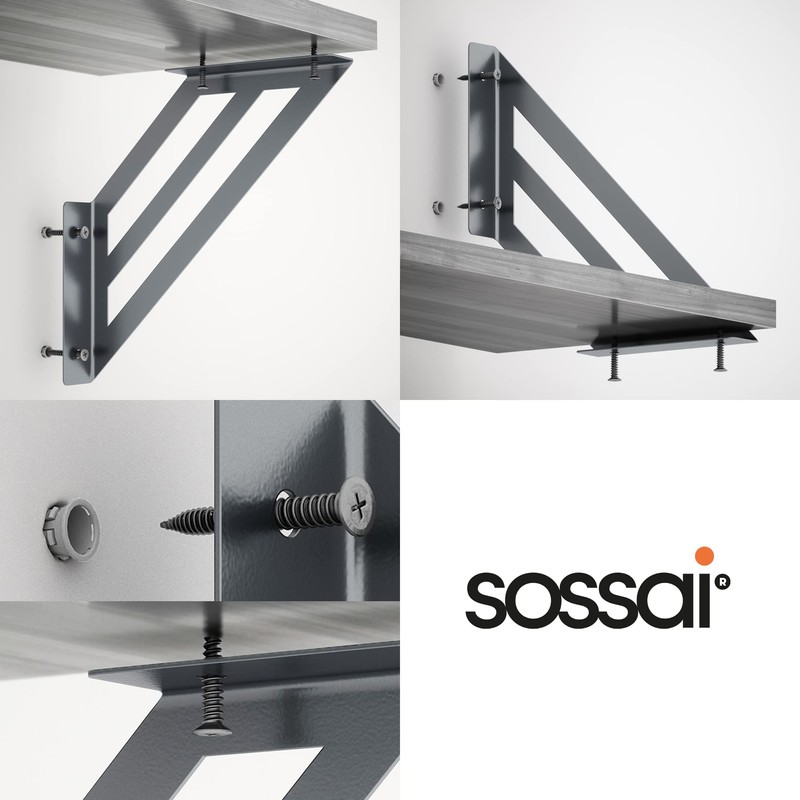 Sossai Set of 2 GSHR Truss Shelf Brackets, 200 x