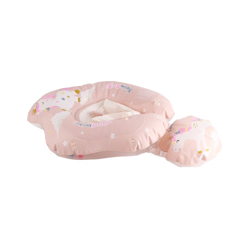 Children Swimming Circle Pink Little Horse Inflatable Sunshade Pool Float