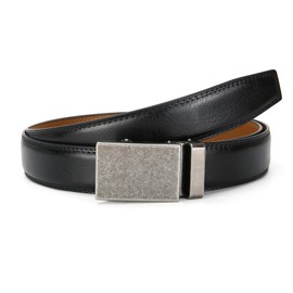 Nelbons Men's Belt Ratchet Automatic Belt for Men 35 mm 1 3/8 Inch Wide Leather Belt, A-black 04