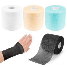 UPIQNG 4Pcs Foam Underwrap Tape Athletic Foam Tape Wrists Knees Ankles Hands Breathable Sponge Bandage Sports Pre Wrap,30Yards