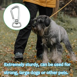 XCSJ Carabiner Hook with Swivel Joint Made of Aluminium Carabiner with 400 kg Load Capacity, Heavy Load, 360 Degree Swivel Carabiner for Dog Lead, Mountaineering, Outdoor, Key Ring (1, Silver)