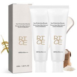 2PCS Relief Sun Organic Sunscreen SPF50+,Rice and Probiotics PA++++Korean Cream Care | Korean Skin for All Skin Types | UV Defens Nourishing Skin Protection