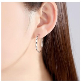 Hoop Earrings 925 Silver for Women, Hypoallergenic Large Silver Hoop Earrings, Lightweight Earrings, Silver Hoop Earrings for Women, 30/40/60 mm, Sterling Silver
