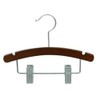 Only Hangers Walnut Wooden Baby Hanger w/Clips 10" (25)