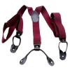 TECHTONGDA Wine Red Button Holes Link Men's Suspenders Elastic Adjust