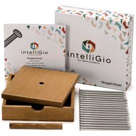 ideen.kollektiv intelliGio Nail Puzzles by Wooden Puzzle Game for Adults & Children, Ideal Team Building & Skill Game, Promotes Logical Thinking, Concentration & Patience