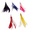 5Pcs Feather Trolling Fishing Lures Colorful Feather Jet Head Trolling
