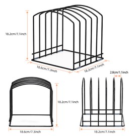 ziroland 5-Slot (One Size Slot) Cutting Board Organizer, Bakeware Organizer, and Kitchen Cabinet Organizer for Baking Trays and Cookie Sheets - Black