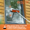 Eazer 46'' Professional Window Cleaner Tool, 2-in-1 Rotatable Squeegee for
