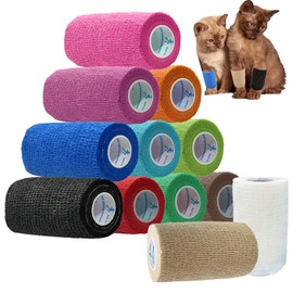 ANAMPION 12 Rotoli 7.5cmX4.5M Benda Elastica Coesiva Non Tessuti Bende Elastiche Bendaggio Adesiva Coesiva Nastro Bendaggio Sportivo per Mani, Piedi, Ginocchia, Braccia