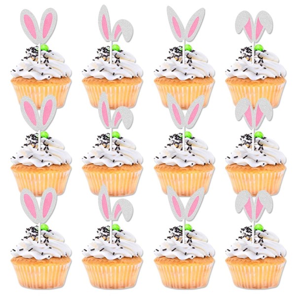 24 Stück Cupcake-Topper, Krankenpflege-Abschluss-Cupcake, medizinischer Rn-Doktor, Krankenschwester-Motto-Partyzubehör (rabbit's ear)