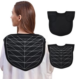 RENKESE Professional Hair Cutting Cape with Geometric Grid Pattern, Longer Silicone Waterproof Cutting Mat,Neck Guide (Black)