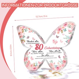 QUANMAITONG 80th Birthday Woman Gifts, Acrylic Plaque Mum Gift for 80th Birthday Wife, Gifts for Wife for 80, Best Grandma Gift Birthday for Women