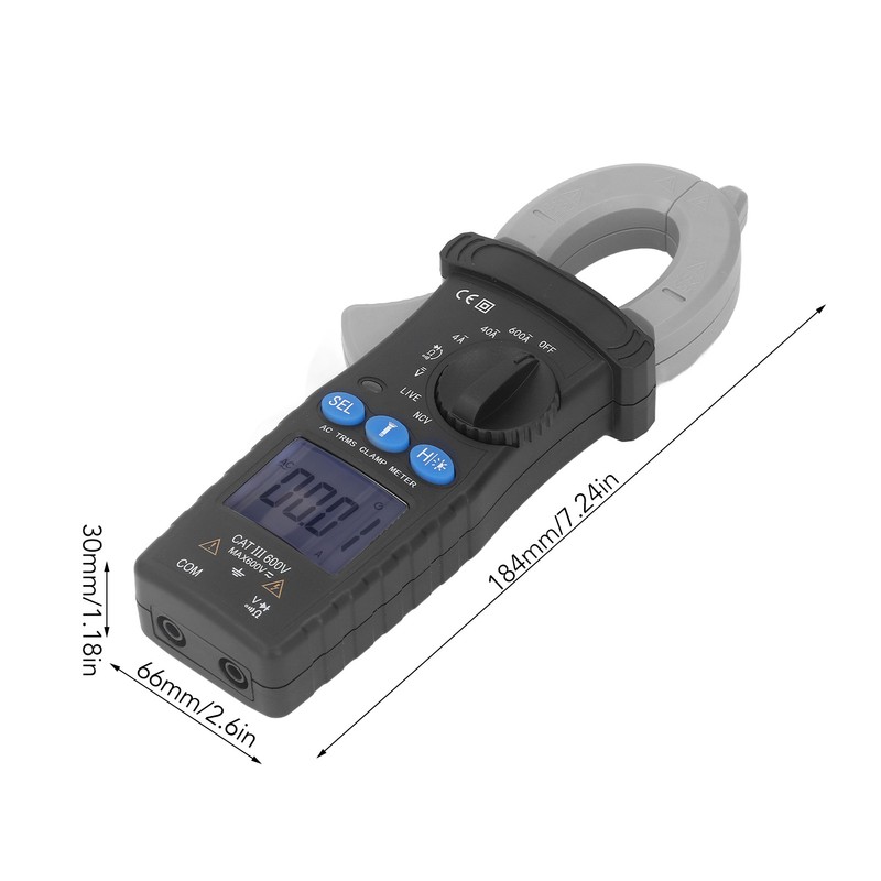 Smart Clamp Multimeter High Accuracy 600A Non Contact Backlight Digital