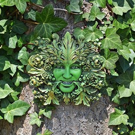 Fiesta Studios Green Mistress Green Woman, Greenman Decorative Garden Wall Plaque. 12cm