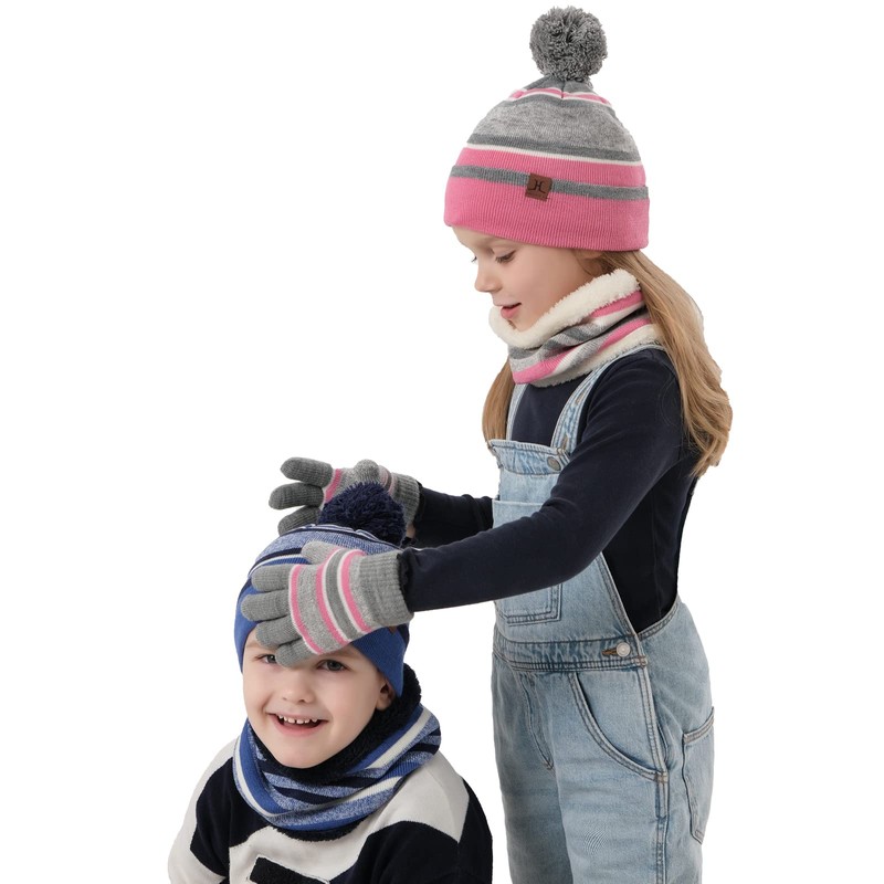 Neusky Hat, Scarf and Gloves Set of 3, Children's Pink