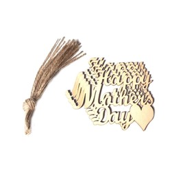 BinaryABC Happy Mother's Day Crafts Wooden Embellishments Wood Tags,Mother's Day Decorations Supplies,10Pcs