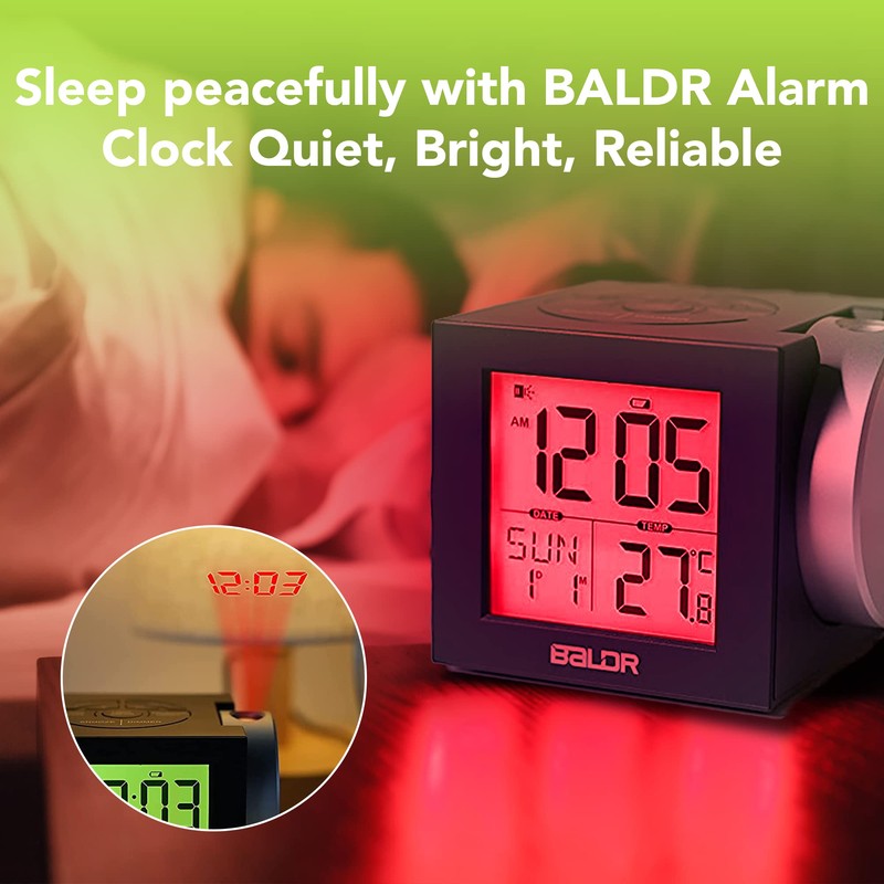 Baldr Digital Dimmable Projection Clock Ceiling Constant Adjustable Time Projector