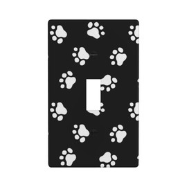 Dog Paw Prints Light Switch Cover Decorative Single Toggle Wall Plate 1-Gang Art Electrical Faceplate for Home Bedroom Decor 4.50" x 2.76"
