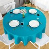 FOLINS&HOME 2 Pack Teal Round Tablecloth - 60 Inch Waterproof