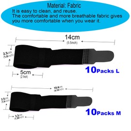 Reppkyh 20 Pieces Fabric Broken Toe Wraps, of Hammer Toe Straightener Splints for Curled Toe, Cushioned Bandages, Hammer Toe Wrap, Broken Toe,Reduce Friction Protect And Heal Brace., Black