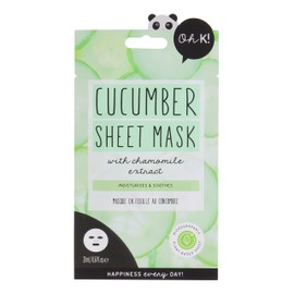 Oh K! Soothing Cucumber Sheet Mask for Sensitive Skin, Hydrating and Reduces Redness, Biodegradable, Vegan and Cruelty Free, 27g