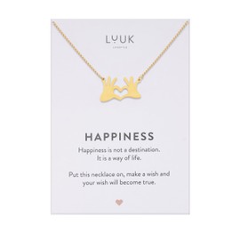 LUUK LIFESTYLE Delicate Necklace with Pendant Made of Waterproof Stainless Steel, Gift for Women, Modern Jewellery Design, in Silver, Gold and Rose, Stainless Steel