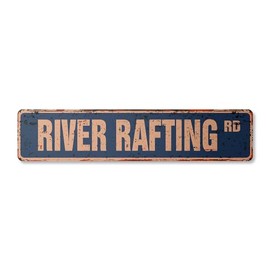 River Rafting Vintage Plastic Street Sign Whitewater White Water raft Life | Indoor/Outdoor | 24" Wide