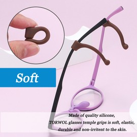 TORWOL Glasses Retainer Anti-Slip Glasses Grip Ear Hook Safety Eyewear Retainers,Works with Glasses Temples 3-10mm, 10 Pairs,10 Colors