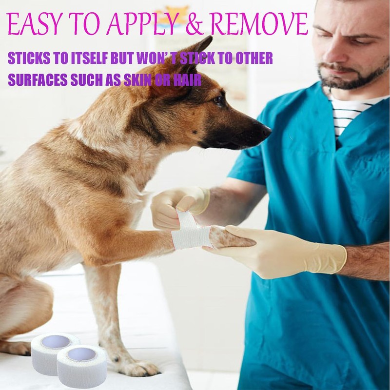 Hysiwen 6 Pack 1" x 5 Yards Self Adhesive Bandage