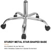 JOSTZHXIN Office Desk Chair with Wheels, Rolling Stool with Backrest
