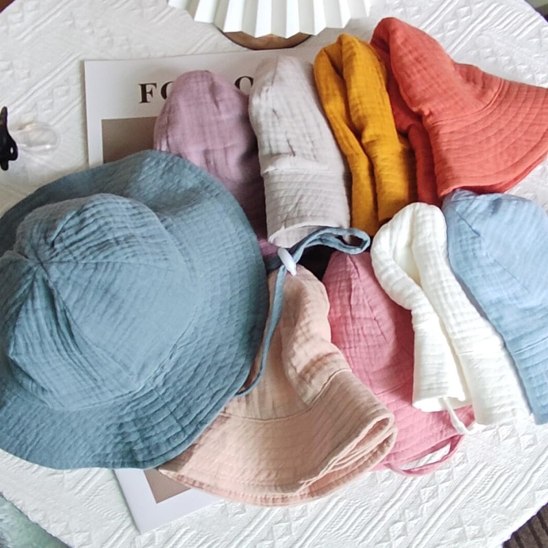 RUNQIU 【Cotton Baby Hat】 Perfect for sun protection! Floral children's