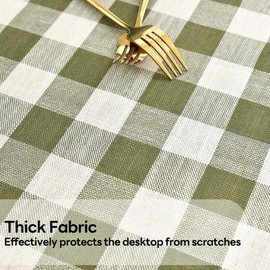 Yofori Checkered Tablecloth Rectangle Heavy Duty Buffalo Plaid Fall Table Cloth Cotton Blend Gingham Thanksgiving Table Cover for Dining Room (C-Sage Green, 52x70 inch)