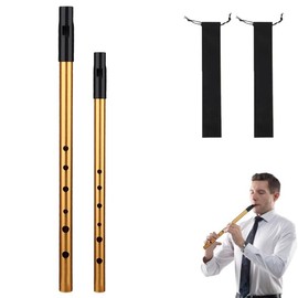 2PCS Tin Whistle for Beginners,Six-Hole Irish Tin Whistle,Penny Whistle,for Beginners,Intermediate and Expert Band Performances(With Flute Bags*2)