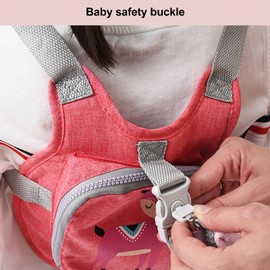 Baby Harness Leash, 1.5m 2 in 1 Kids Backpack Safety Leash Prevent Lost Children Harness Wrist Link for Outdoor Use (Pink)