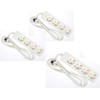 GLT 3 x Paccs 4-Way Multiple Sockets White Power Strip,