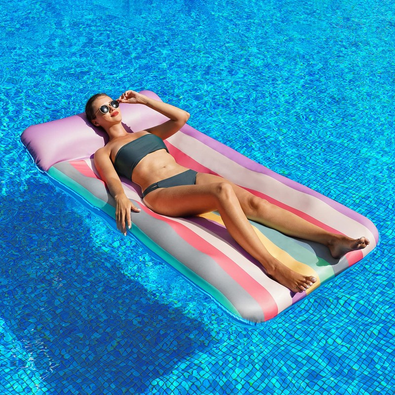 PARENTSWELL Oversized Pool Floats 72" x 36", X-Large, Fabric-Covered Pool