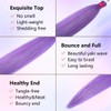 Upgraded Purple Braiding Hair Extension Mix Tinsel, Pre Stretched Braiding
