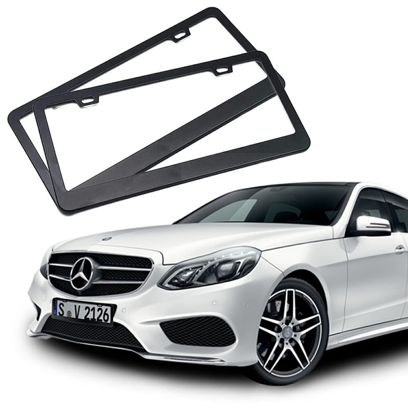 2 Pieces Porta Placas para Auto Acero Inoxidable Marco Universal
