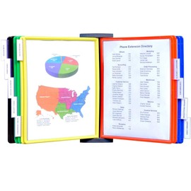 Ultimate Office AdjustaView 10-Pocket Wall Reference Organizer with Easy-Load Pockets and Mounting Screws