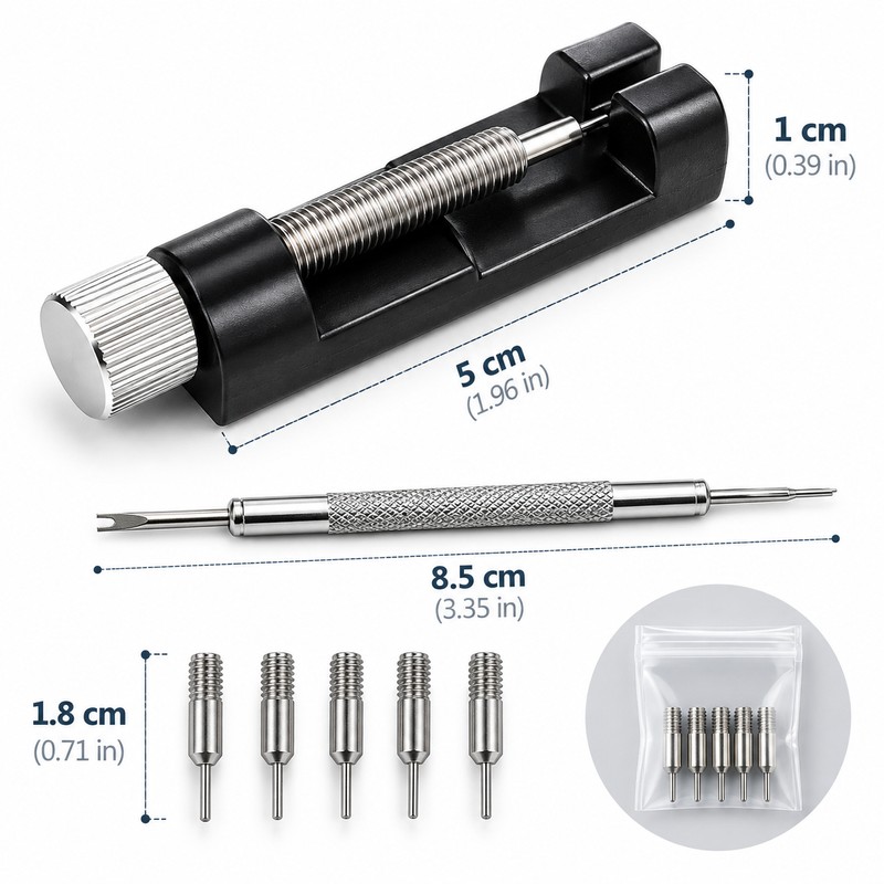 7-Piece Watch Band Link Removal Kit with Spring Bar Tool