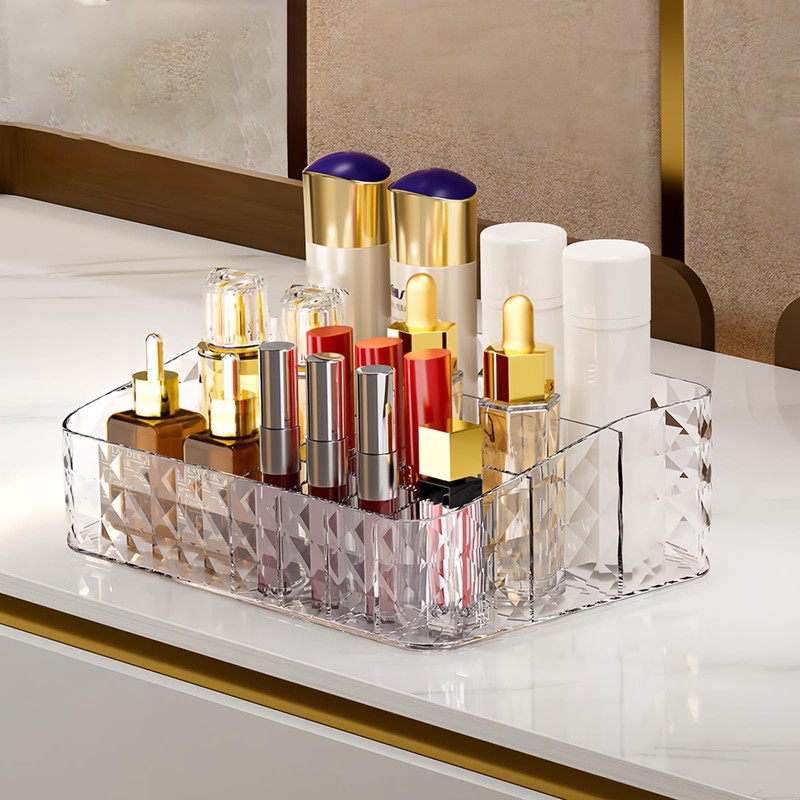 Taoluwin Makeup Organiser, Cosmetic Storage Display Case, Partitioned Storage for