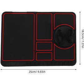 jojofuny Almohadilla Antideslizante para Tablero de Auto de PVC con Soporte Giratorio para Teléfono y Placa de Estacionamiento, Adecuado para Interior del Coche