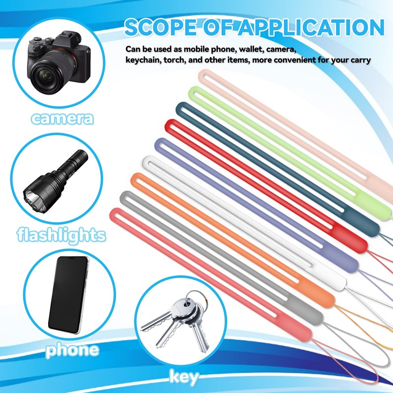 Binxus 28 Pcs Multicolor Silicone Wrist Lanyard, Keychain, Phone Camera