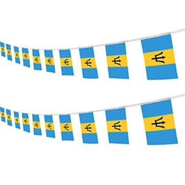 Barbados Barbadians String Banner Flag,16 ft 20 Mini Flags String, 5.5 x 8.2 Inch String Flag Banner, Indoor and Outdoor Party Decorations.
