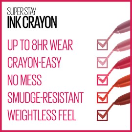 Maybelline Labial superstay ink crayon spiced edition, on the grind 105, maybelline new york